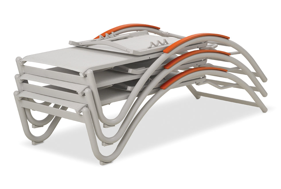 Helios Contract Sling Four-Position Lay-flat Stacking Chaise