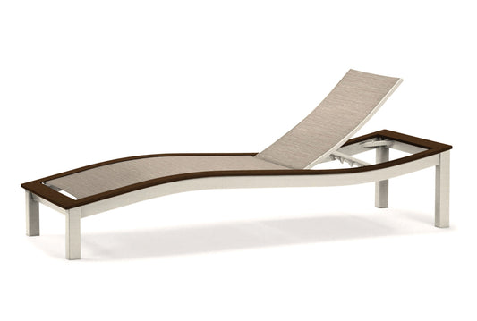 Bazza Sling Four-Position Contour Armless Chaise w/ Polymer Overlay