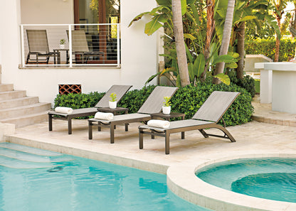Kendall Sling Stacking Armless Lay-flat Chaise