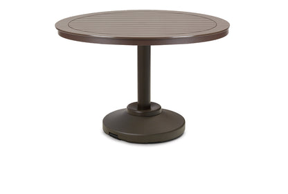 Slat 42" Round Dining Height 80 lb Pedestal Table w/ hole