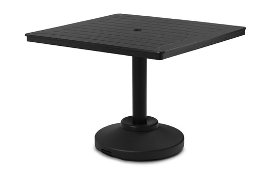 Slat 42" Square Dining Height 80 lb Pedestal Table w/ hole