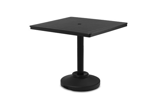 Slat 42" Square Balcony Height 80 lb Pedestal Table w/ hole