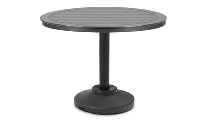 Slat 48" Round Balcony Height 120 lb Pedestal Table w/ hole