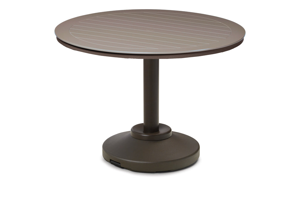 Slat 54" Round Dining Height 120 lb Pedestal Table w/ hole