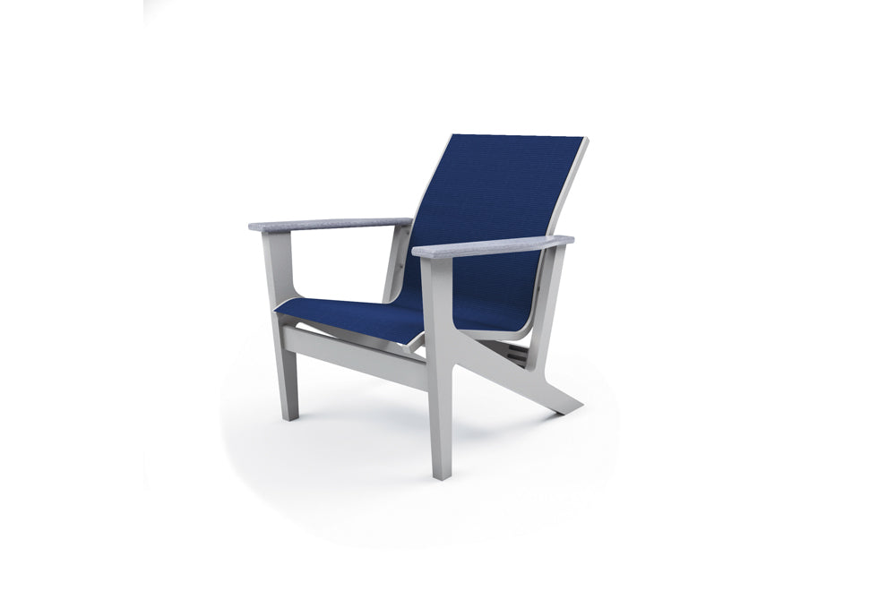 Wexler Sling Chat Height Arm Chair w/ Rustic Arms