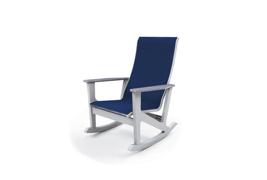 Wexler Sling Chat Height Supreme Rocker w/ Rustic Arms