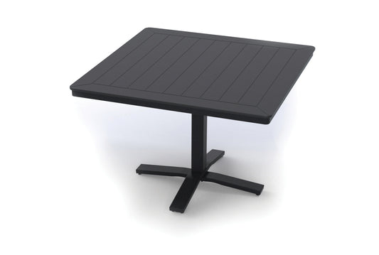 Slat 42" Square Dining Height Pedestal Table w/ hole