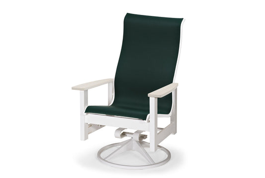 Leeward Sling Supreme Swivel Rocker w/ Rustic Arms