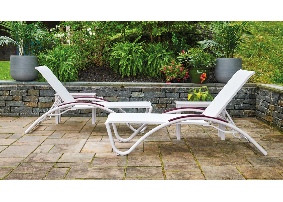 Helios Contract Sling Four-Position Lay-flat Stacking Chaise