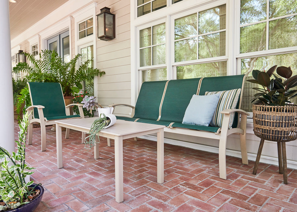 Belle Isle Sling Three-Seat Sofa w/ Polymer Accents