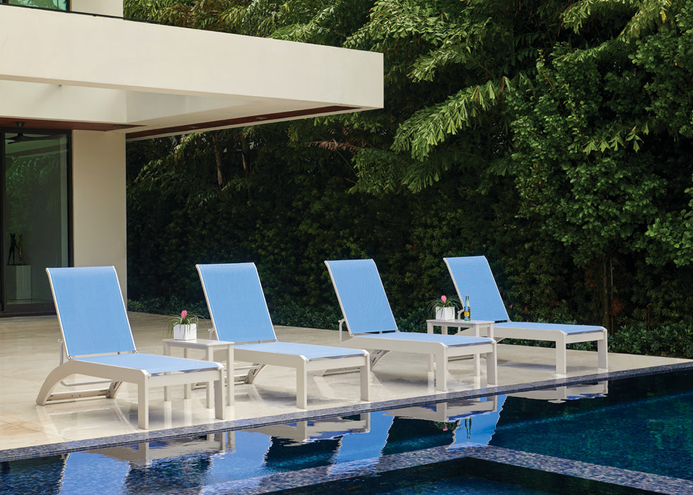 Dune MGP Sling Stacking Armless Chaise w/ Wheels