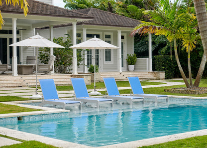 Dune MGP Sling Stacking Armless Chaise w/ Wheels