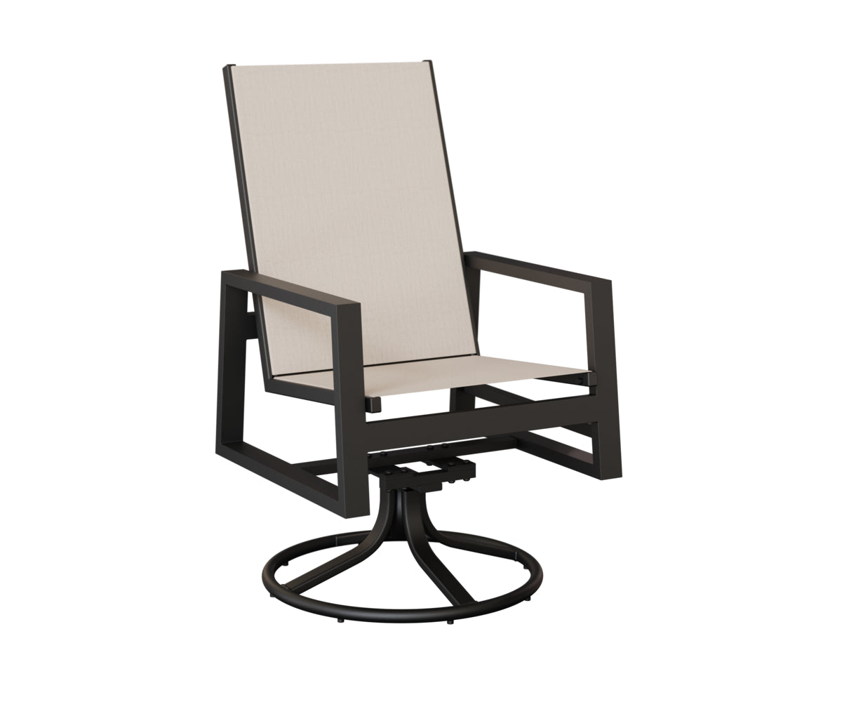 Vida High Back Sling Swivel Rocker Dining Chair