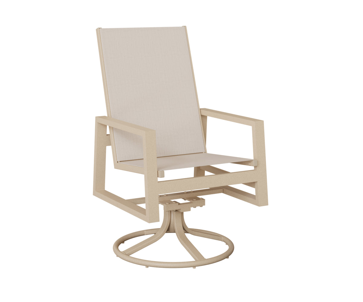 Vida High Back Sling Swivel Rocker Dining Chair
