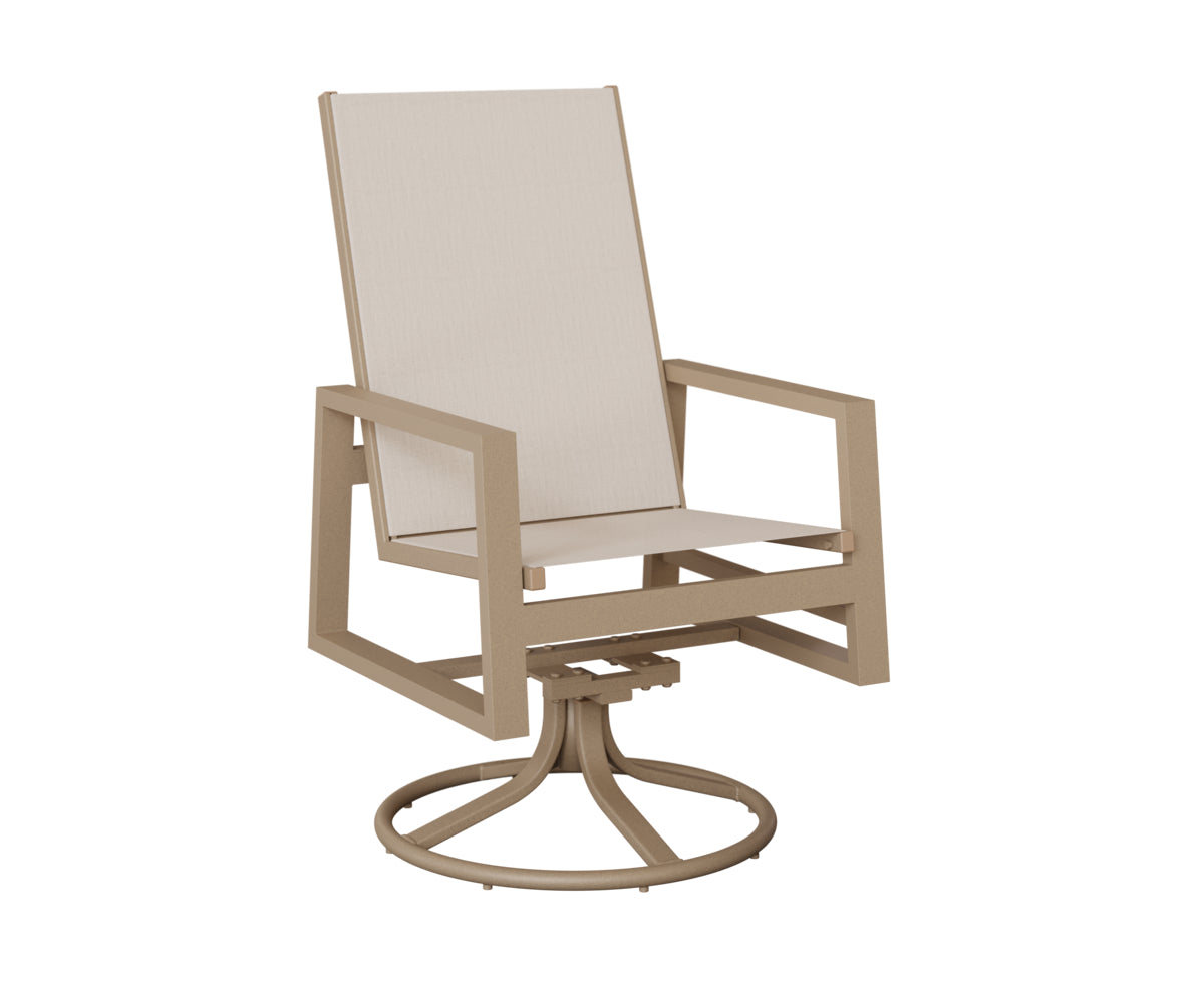 Vida High Back Sling Swivel Rocker Dining Chair