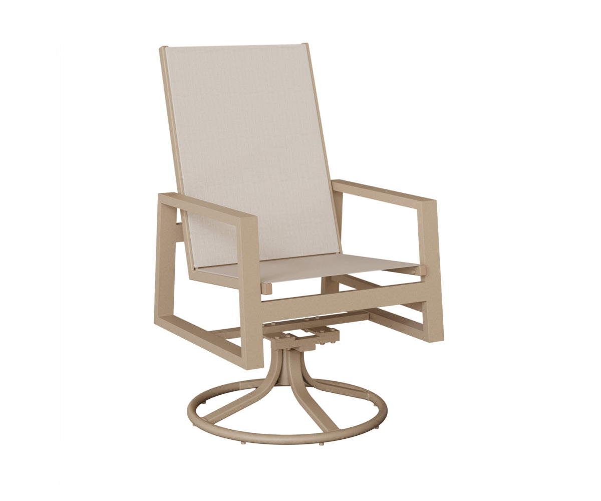 Vida High Back Sling Swivel Rocker Dining Chair