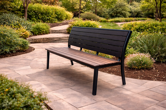 Bazza 56" Stacking Armless Bench (Chestnut/Black)