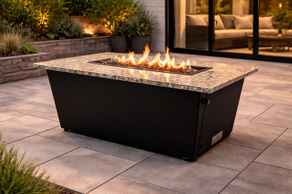 Firetainment Rectangular Granite Top Fire Table