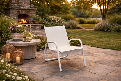 Gardenella Sling Stacking Arm Chair