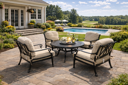 Gensun 5 Piece Chat Set w/ Lazy Susan