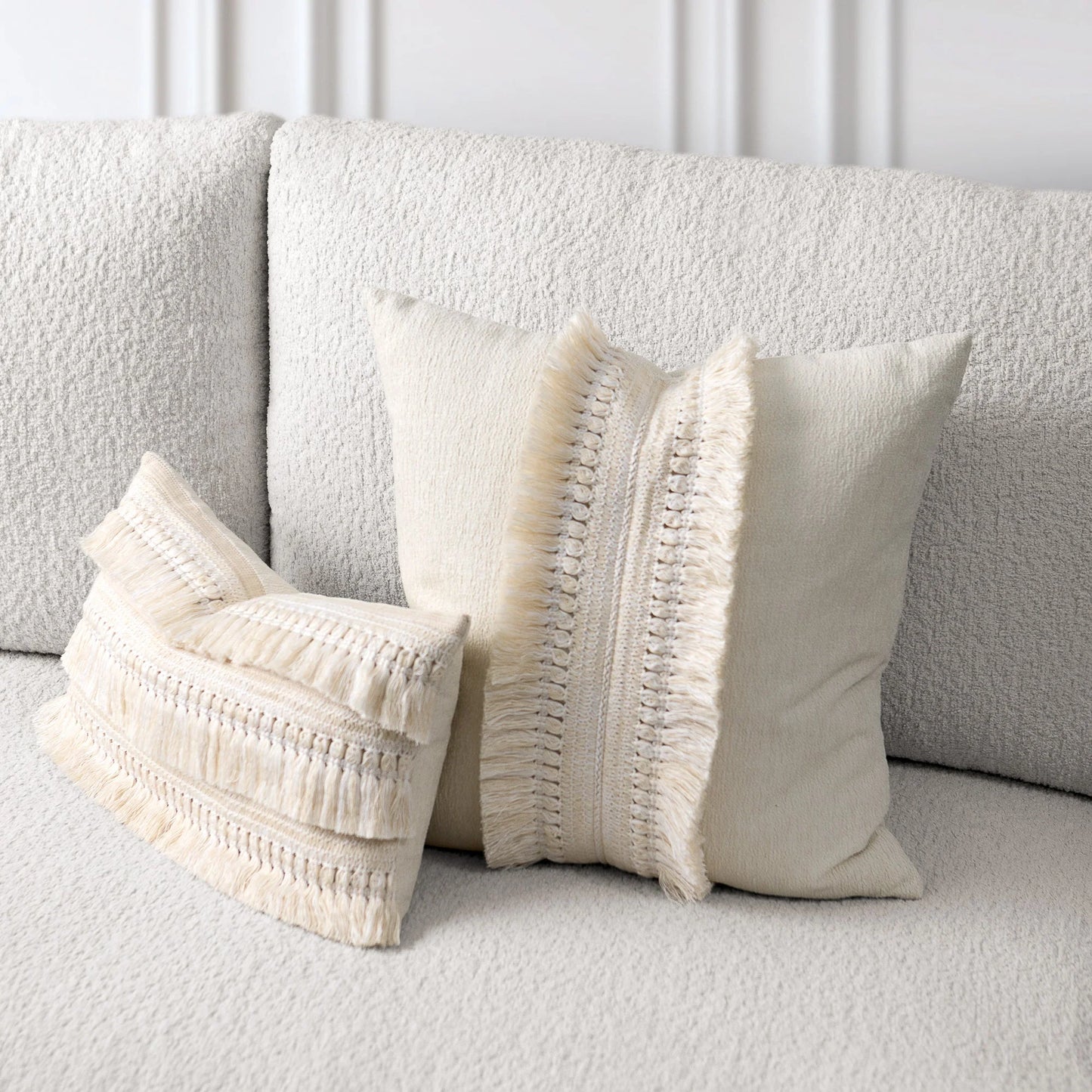 Column Crema 20" x 20" Toss Pillow