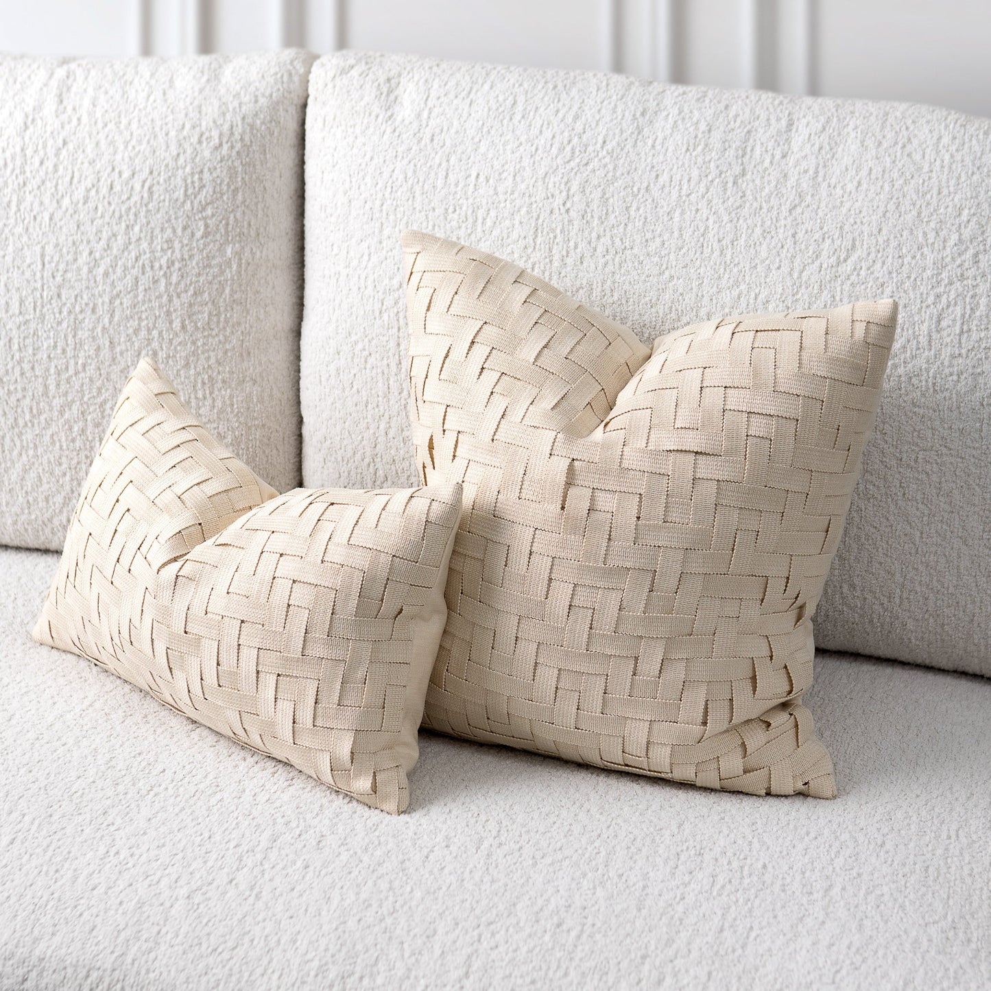Entwine Crema 12"x20" Toss Pillow