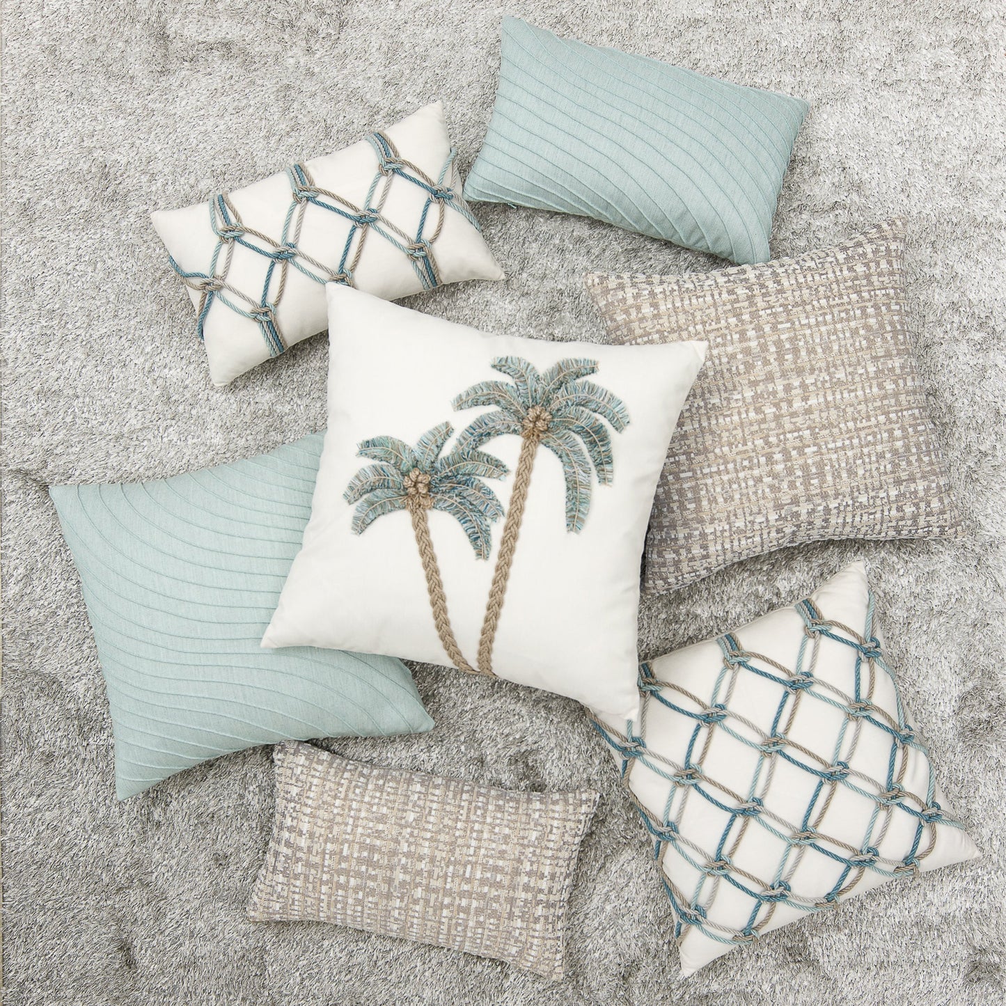 Aqua Rope 20"x20" Toss Pillow