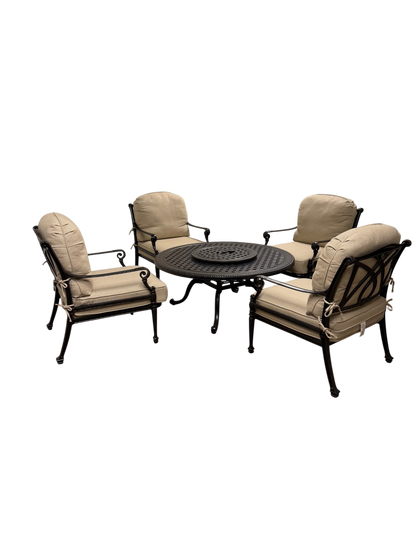 Gensun 5 Piece Chat Set w/ Lazy Susan