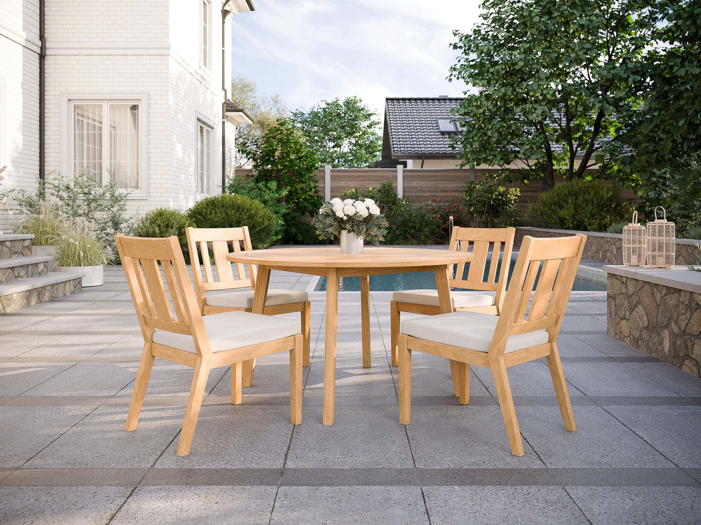 Foundations 52″ Round Teak Dining Table