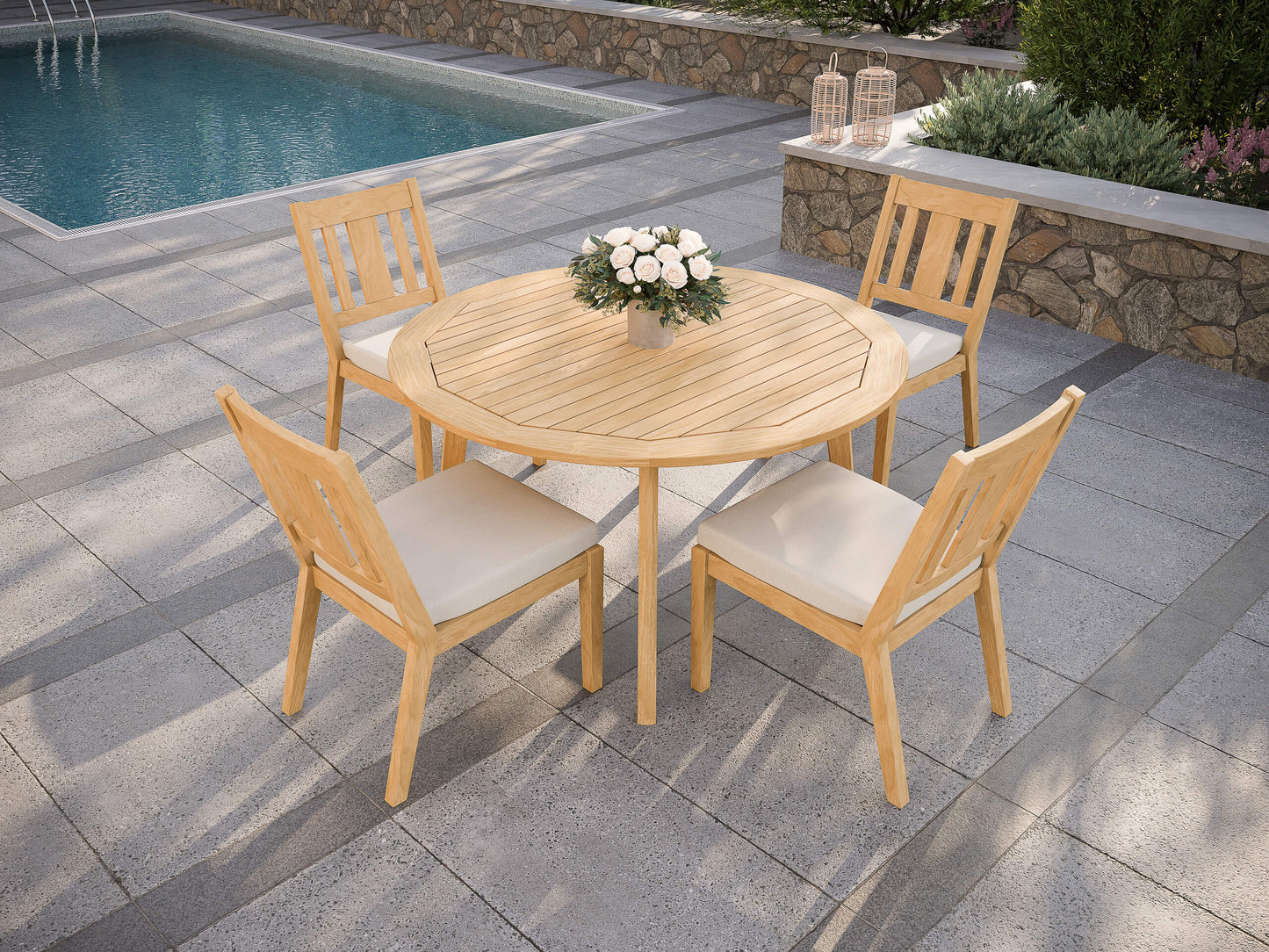 Foundations 52″ Round Teak Dining Table