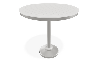 Slat 36" Round Bar Height 80 lb Pedestal Table w/ hole