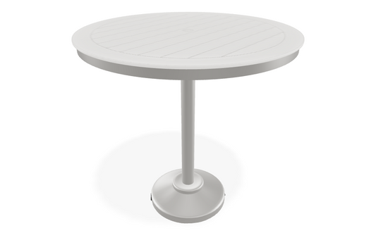 Slat 36" Round Bar Height 80 lb Pedestal Table w/ hole