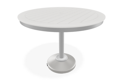 Slat 36" Round Dining Height 80 lb Pedestal Table w/ hole