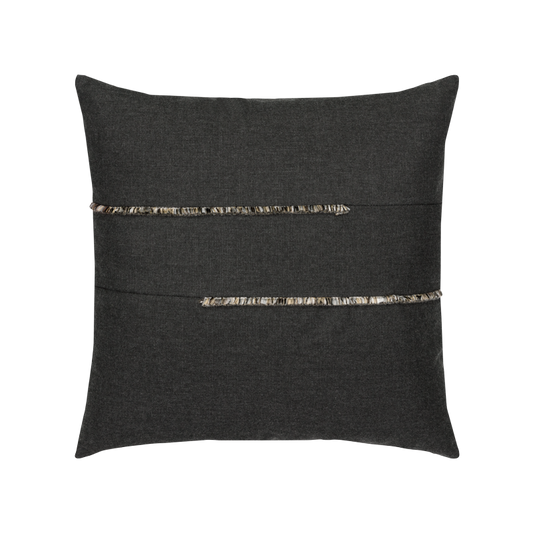 Micro Fringe Carbon 20"x20" Toss Pillow
