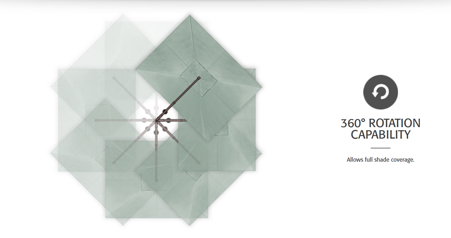 AKZPRT Plus 10' x 13' Cantilever Umbrella