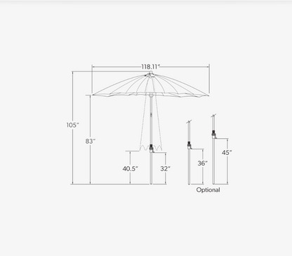 Shanghai Collar Tilt 10' Octagon Umbrella