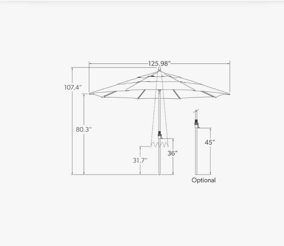 Collar Tilt 11' Octagon Umbrella