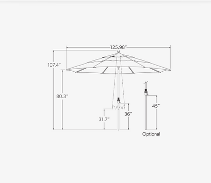 Collar Tilt 11' Octagon Umbrella