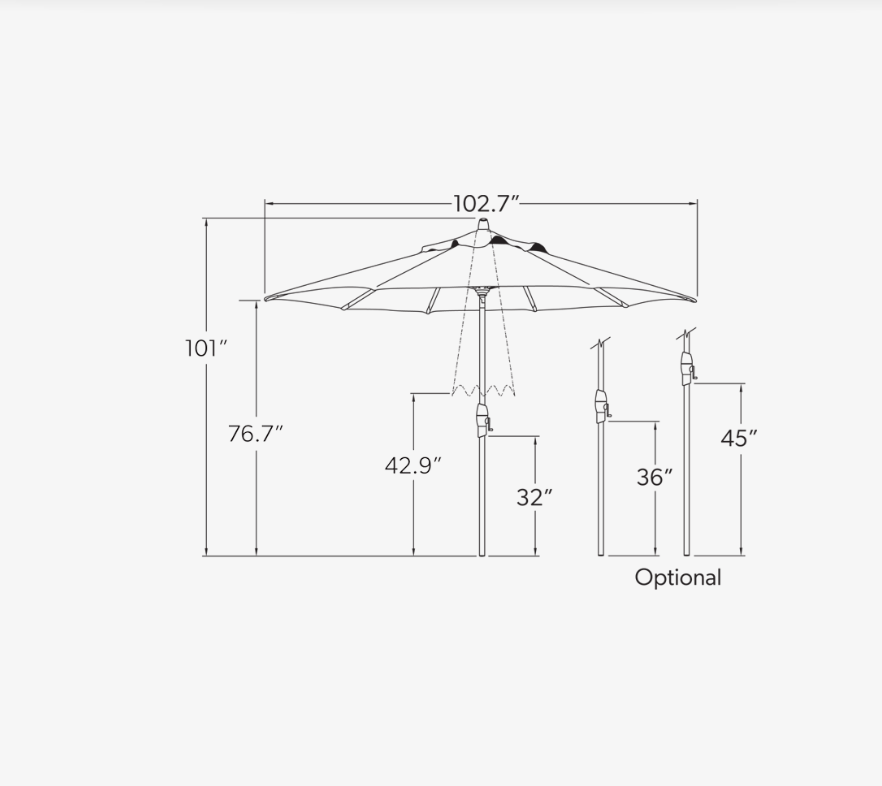 Auto Tilt 9' Octagon Umbrella