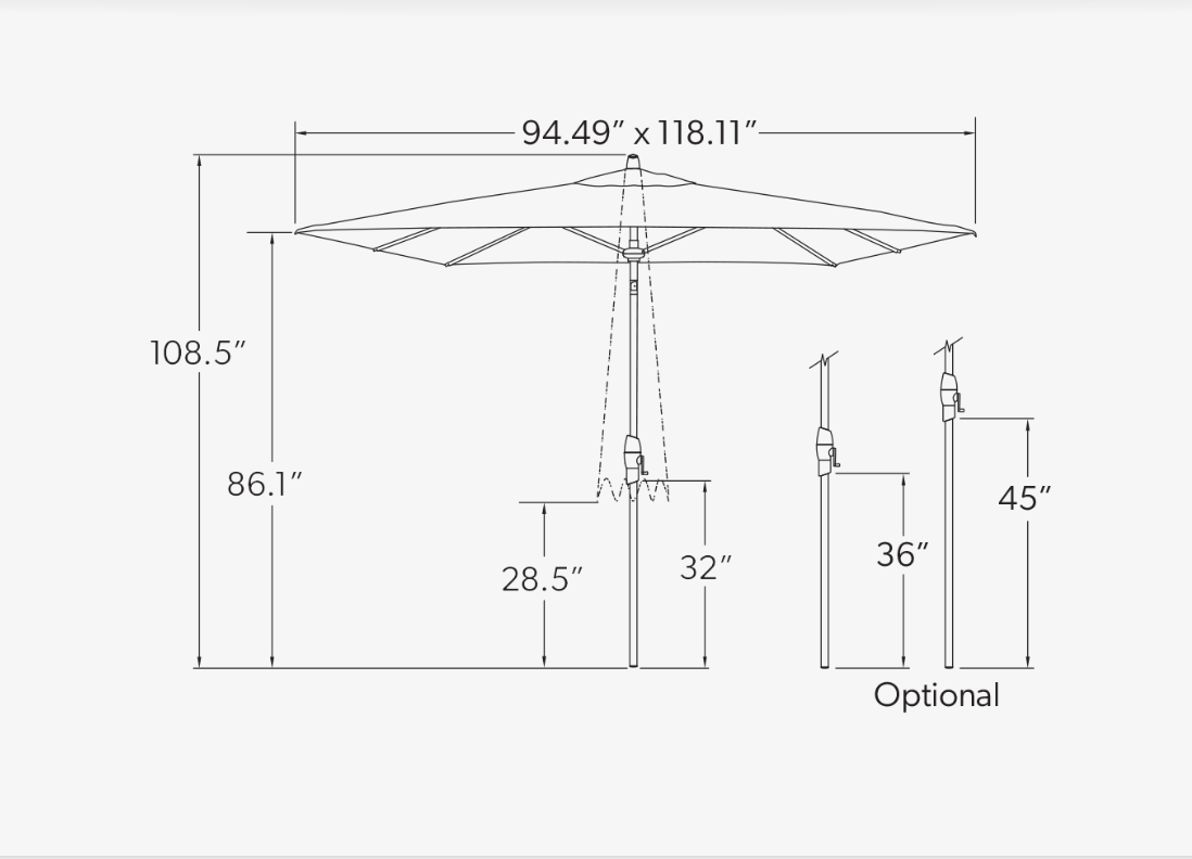 Auto Tilt 8' x 10' Umbrella