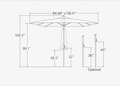 Auto Tilt 8' x 10' Umbrella