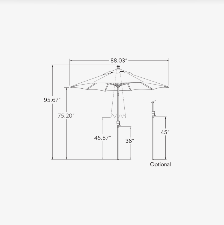 Push Button Tilt 7.5' Octagon Umbrella
