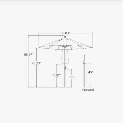 Push Button Tilt 7.5' Octagon Umbrella
