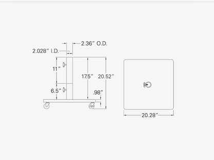 Steel Base w/ Casters - 120 lbs
