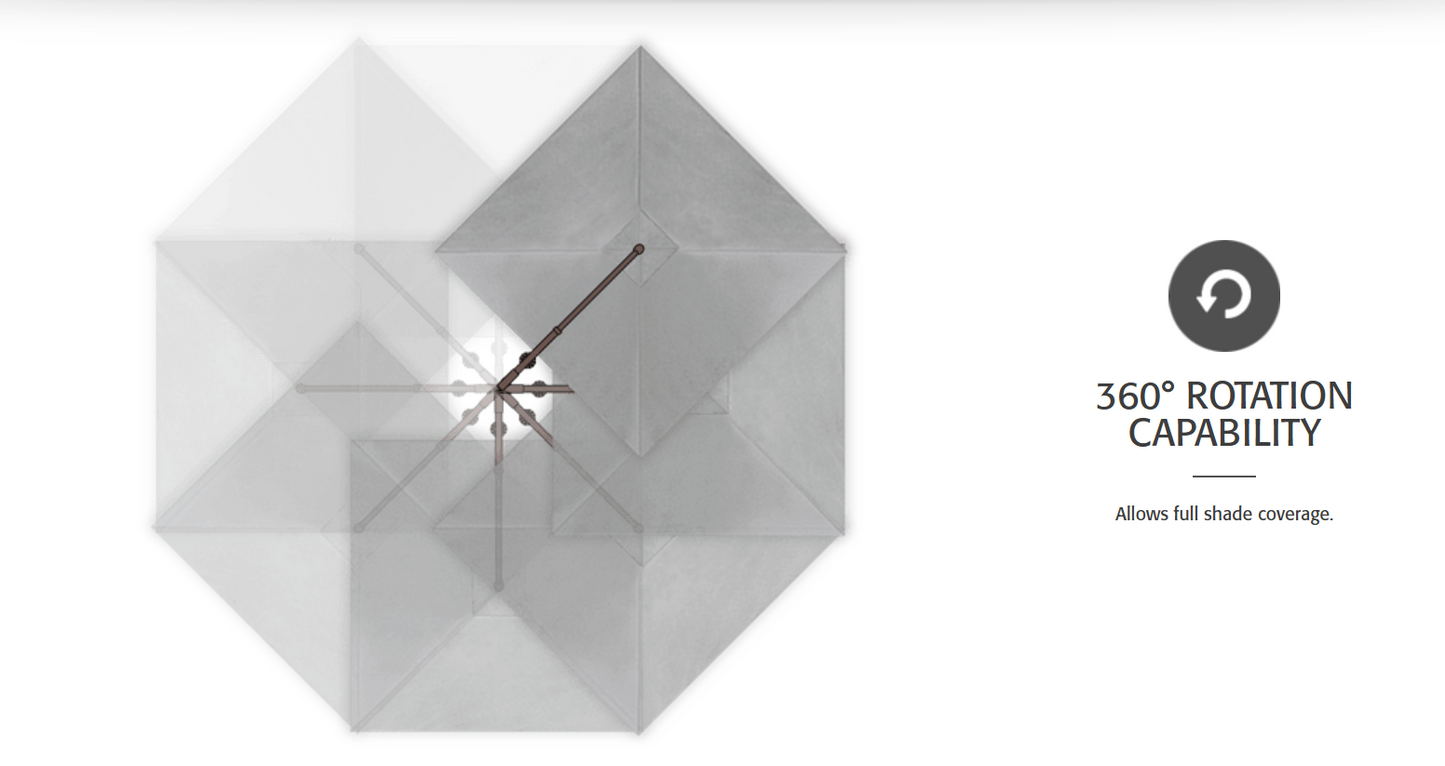 AKZPSQ11 Plus 11.5' Square Cantilever Umbrella
