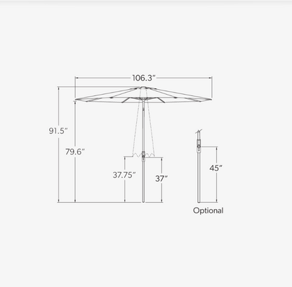 Twist Tilt 9' Octagon Umbrella