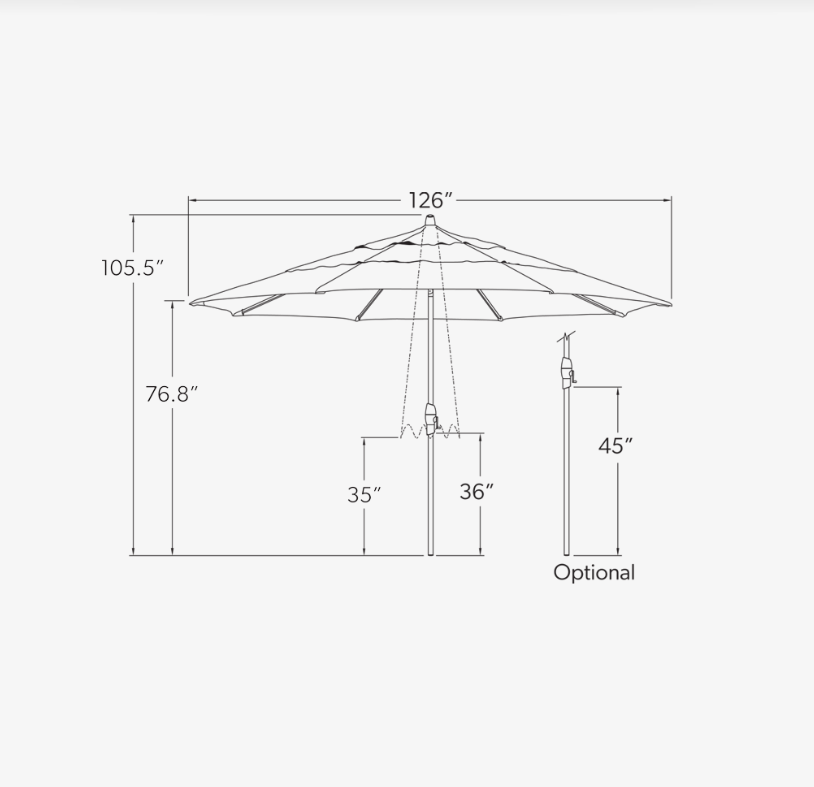 Auto Tilt 11' Octagon Umbrella