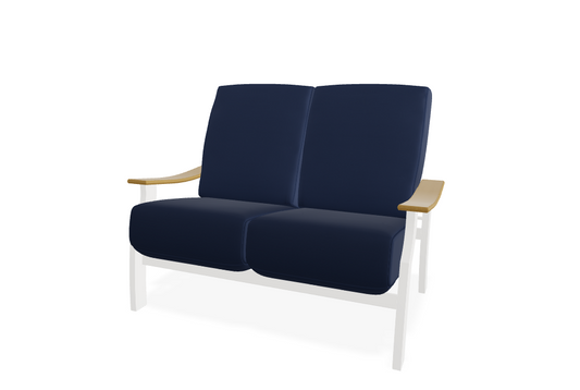 St. Catherine Cushion Two-Seat Loveseat w/ Rustic Arms