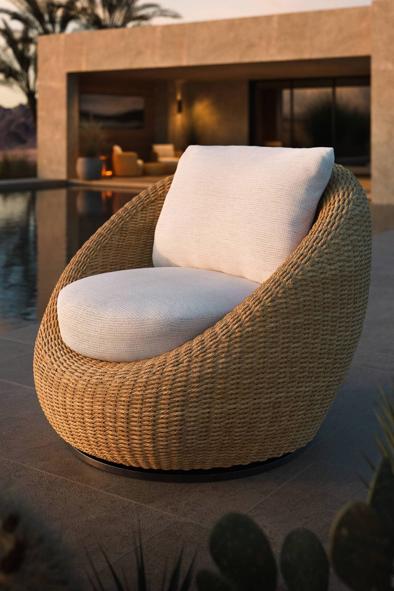 Velo Swivel Chair + Back Cushion