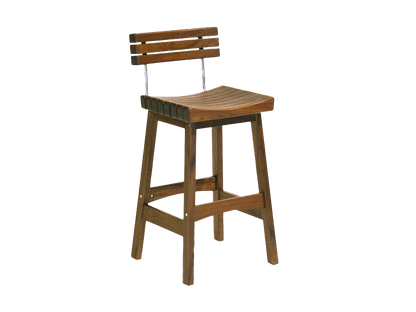 Heritage Sunset Bar Stool with Back | Classic Ipe